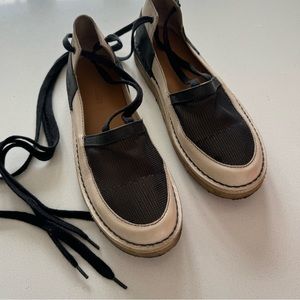 Rachel Comey leather Cream and Black Espadrille Sandals size 39